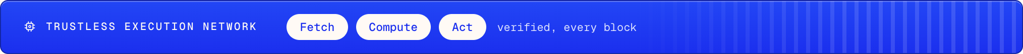 The Trustless Execution Network bar, sitting under the September 4 panel.